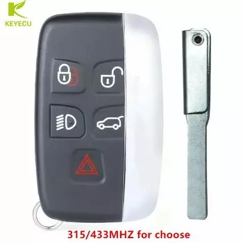 Умный дистанционный брелок KEYECU с 5 кнопками 315/433 МГц для Land Rover Discovery 4 Sport Evoque Vogue для Range Rover для Jaguar XJ Xe XF