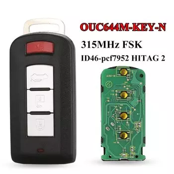 Умный дистанционный ключ jingyuqin Keyless go 3 + 1B 315 МГц/434 МГц ID46 PCF7952 для Mitsubishi Lancer Outlander 2008-2016 OUC644M-KEY-N