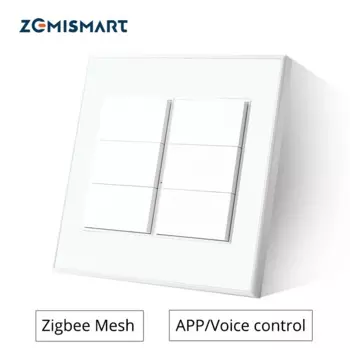 Умный кнопочный выключатель Zemismart 6 gang Tuya Zigbee, настенный выключатель с нейтральным Alexa Google Home, с таймером управления
