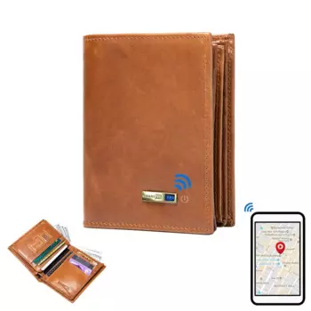 Умный кошелек с защитой от потери, кошельки из натуральной кожи с поддержкой Bluetooth, мужские кошельки на молнии, кошелек с держателем для карт