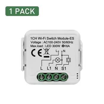 Умный модуль переключателя GIRIER Tuya, 16 А, с функцией мониторинга мощности