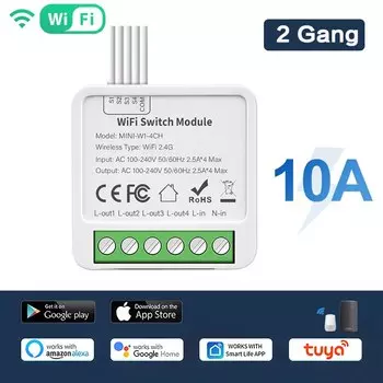 Умный модуль переключателя Tuya Wi-Fi, 1/2/3 клавиш