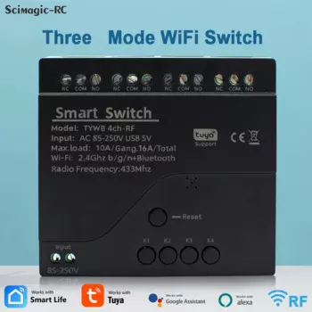 Умный модуль переключателя Tuya Wi-Fi, устройство управления двигателем, Беспроводной Выключатель Smart Life, 4-ходовой выключатель электрического реле, 12 В, 220 В, 5-250 В