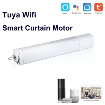 Умный мотор для штор Tuya WiFi, ультра тихий, электрический беспроводной пульт дистанционного управления, инструменты голосового управления, Alexa, Google Home