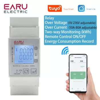 Умный однофазный двухсторонний счетчик энергии Tuya Wi-Fi Zigbee, 110 В, 220 В, 80 А, таймер, монитор энергопотребления, измеритель кВт/ч
