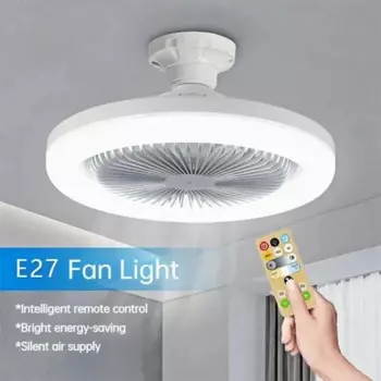 Умный потолочный вентилятор E27 3-в-1 с пультом дистанционного управления и 3-скоростной стандартной осветительной базой для освещения спальни и гостиной