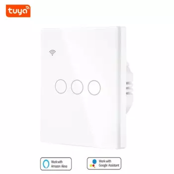 Умный сенсорный светодиодный выключатель Tuya Wi-Fi, 1-3 клавиши