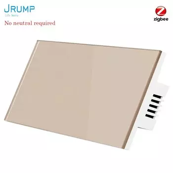 Умный сенсорный выключатель JRUMP Zigbee, выключатель с голосовым управлением, работает с Alexa Echo Google Home, один провод под напряжением, без нейтрального провода