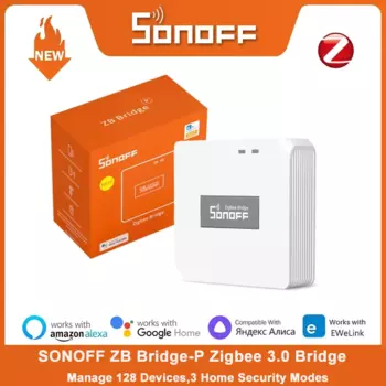 Умный шлюз SONOFF ZB Bridge-P Zigbee Bridge Pro, умный шлюз Zigbee 3,0, хаб с несколькими режимами, поддержка 128 устройств, пульт дистанционного управления Alexa Google Home