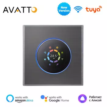 Умный термостат AVATTO Tuya с Wi-Fi, регулятор температуры для пола/нагрева воды/газового котла, для Google Home, Alexa