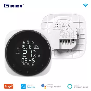 Умный термостат GIRIER Tuya Wi-Fi для электрического/водяного пола/газового бойлера, контроллер температуры работает с Alexa Hey Google