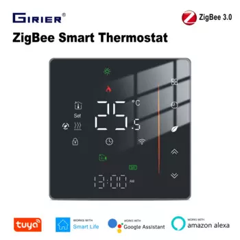 Умный термостат GIRIER Tuya ZigBee для водонагревателя/газового бойлера, регулятор температуры теплого пола с поддержкой Alexa Hey Google