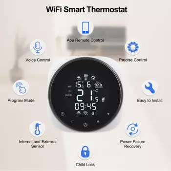 Умный термостат HIMOJO с Wi-Fi для подогрева воды, с пультом ДУ