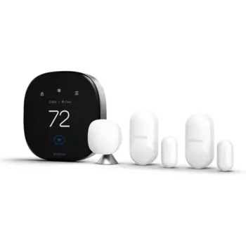 Умный термостат премиум класса с Siri и Alexa и встроенным монитором качества воздуха и умным датчиком со смарт-датчиком для дверей