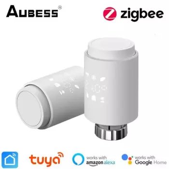Умный термостат Tuya ZigBee TRV, приводной клапан радиатора, программируемый контроллер температуры Smart Life через Alexa Google Home