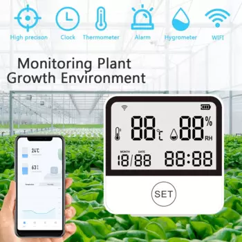 Умный Wi-Fi датчик влажности ACJ с цифровым ЖК-дисплеем, комнатный удобный термометр, гигрометр для детской комнаты
