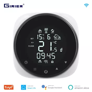 Умный Wi-Fi термостат GIRIER Tuya для газового котла/электрического/водяного пола, контроллер температуры теплого пола, работает с Alexa Hey Google