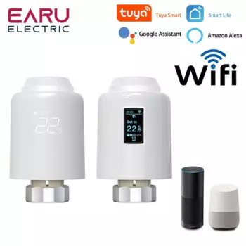 Умный Wi-Fi термостат радиатор Tuya TRV программируемый термостатический привод нагревательный пульт дистанционного управления температурой Alexa Google