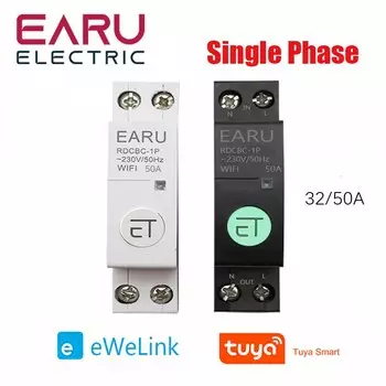 Умный выключатель EARUELECTRIC WiFi 1P+N/4P
