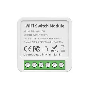 Умный выключатель Tuya Wi-Fi, 1/2/3/4 клавиши, двухстороннее управление, умный дом, работа с Alexa Google Home Яндекс. Алиса