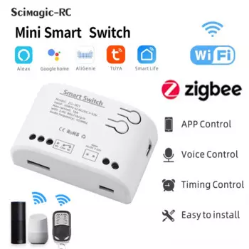 Умный выключатель Zigbee Tuya Ewelink, 5 В, 7-32 В, 220 В переменного тока
