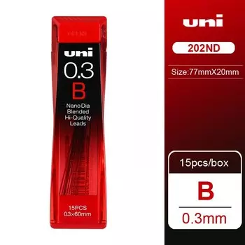 UNI механический карандаш 0.3/0.5/0.7/0.9 черный HB/2B/2H/3B/4B