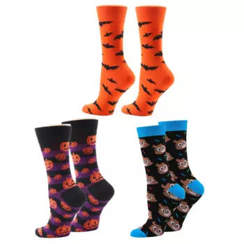 Унисекс, хлопковые, Хэллоуин, новинка, дневные носки, тыква, демон, летучая мышь, Мультяшные, мужские, женские, парные носки в стиле Харадзюку