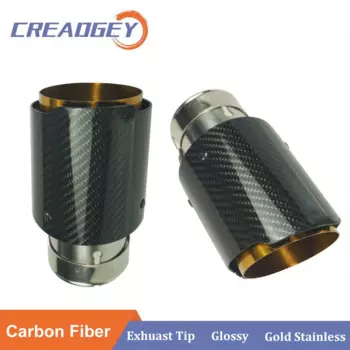 Универсальный глушитель выхлопной трубы с прямым концом наконечники для AK нержавеющая сталь углеродное волокно Золотая насадка Стайлинг автомобиля
