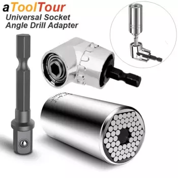 Универсальная торцевая втулка, рукоятка, трещоточный ключ, адаптер для угловой дрели, удлинитель отвертки, держатель бит, электрическая дрель