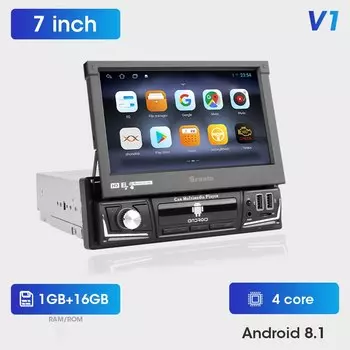 Универсальная Автомагнитола Srnubi, стерео-система на Android 11, с выдвижным 7 "IPS экраном, GPS Навигатором, для воспроизведения мультимедиа видео, Типоразмер 1 Din