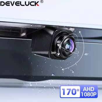 Универсальная автомобильная камера заднего вида AHD 1920x1080P с регулировкой угла обзора, объектив «рыбий глаз» с углом обзора 170 ° и функцией ночного видения, водонепроницаемость IP68