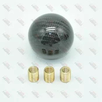 Универсальная автомобильная ручка переключения передач для гонок, рычаг переключения передач, круглая шаровая форма, углеродное волокно