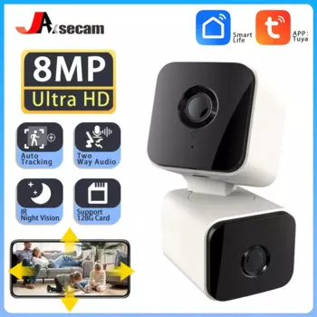 Универсальная камера Tuya с двумя объективами и пистолетом Shake 4K 8MP PTZ-камера с панорамированием/наклоном и автоматическим отслеживанием, двусторонняя аудиокамера для защиты безопасности