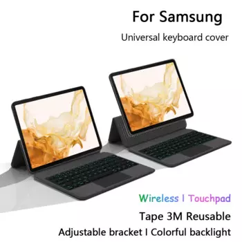 Универсальная клавиатура для Samsung Galaxy Tab S7 S8 S9 FE 11 дюймов, чехол для планшета Tab S6 Lite T820, тачпад с подсветкой, подставка для клавиатуры