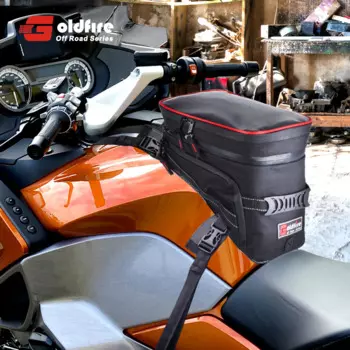 Универсальная мотоциклетная сумка Goldfire для бака, быстросъемное седло для бензобака, топливного бака с ремешком и прочным светоотражающим ремешком