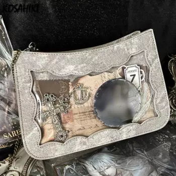 Универсальная прозрачная джинсовая сумка на плечо для девушек, модные милые повседневные шикарные сумочки, модная эстетичная женская сумка через плечо Y2k