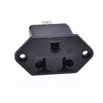 Розетка универсальная 15А черная ABS+медь