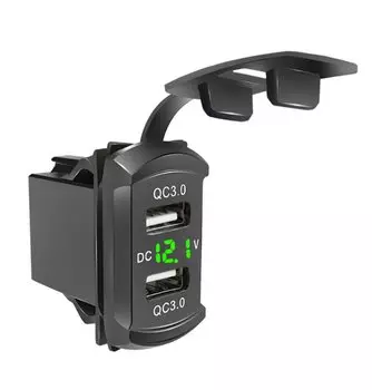 Универсальное автомобильное зарядное устройство 12 В 24 В 4,2 А, дисплей напряжения, два USB-порта, водонепроницаемый автоматический адаптер, зарядное устройство QC3.0 для Iphone Huawei Xiaomi