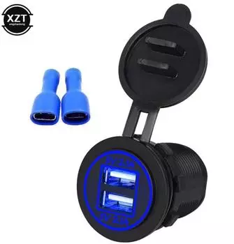 Универсальное автомобильное зарядное устройство для прикуривателя с двумя USB-портами, 12-32 В