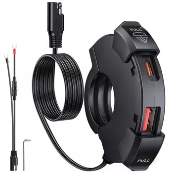 Универсальное USB-зарядное устройство для мотоцикла Anchtek, 48 Вт, QC3.0 PD, адаптер питания, водонепроницаемый кронштейн для крепления на руль, зарядное устройство для камеры и телефона