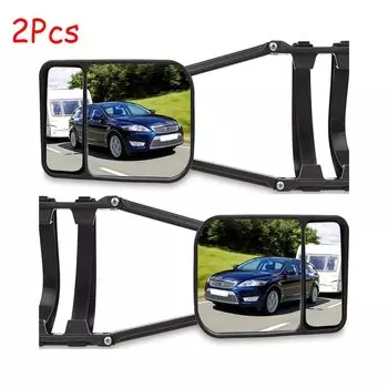 Универсальное зеркало для буксировки автомобиля с прицепом, регулируемое буксировочное зеркало с двойным удлинителем зеркала, вид сзади, боковая точка, слепая выпуклая грузовик