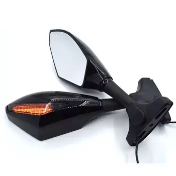 Универсальное зеркало заднего вида для мотоцикла с/светодиодным поворотным сигналом для Kawasaki ER6F Z750S Ninja 250R Ninja 650R ZX-9R ZX10R ZX12R
