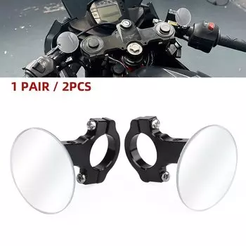 Универсальное зеркало заднего вида, широкое видение, выпуклое крепление на руль мотоцикла, заднее боковое зеркало, без оправы, вращение на 360 градусов