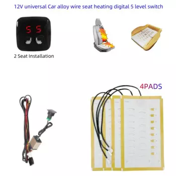 Универсальные 12-В 2-х местные 4-х проволочные подкладки из металлического сплава с подогревом 12В цифровые 5-уровневые переключатели зимние теплые чехлы на сиденья