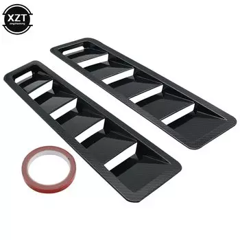 Универсальные 2 шт. вентиляционные отверстия в стиле углеродного волокна для Mustang, жалюзи, оконный поток, охлаждающая воздушная панель, самоклеящаяся впускная панель