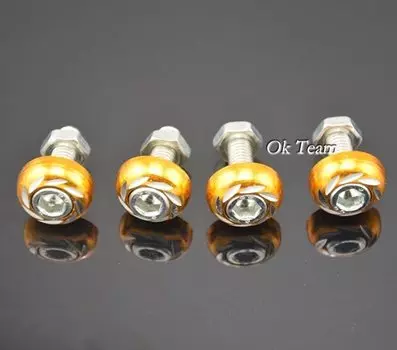 Универсальные, 4 шт., болты с резьбой для номерного знака, болты для автомобиля, грузовика, болты красного цвета для номерного знака, черного, красного, синего, серебристого, золотого цвета