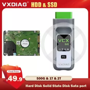 Универсальные автомобильные аксессуары VXDIAG VCX 2025 года, сканирование жесткого диска/SSD для Benz C6 для JLR для VW, новое программное обеспечение, жесткий диск для Ford Mazda