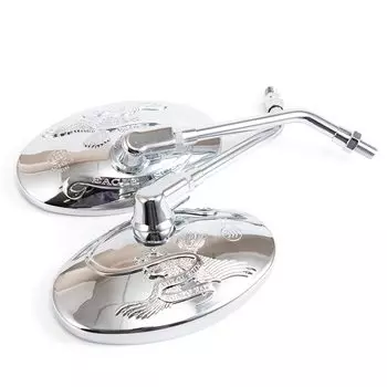 Универсальные овальные хромированные зеркала заднего вида для мотоцикла, 10 мм, боковое зеркало для мотоцикла для Yamaha xt 600 virago 125 535 1100 vmax 1200