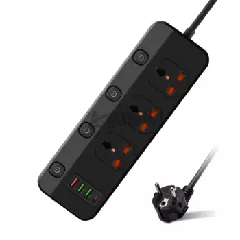 Универсальные розетки для удлинителя с 3 USB-портами, 250 В, 3000 Вт