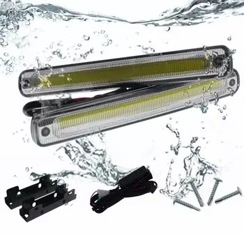 Универсальные Сверхяркие дневные ходовые огни 12 Вт, 12 В/24 В, 18 см, 6500 К, светодиодный Автомобильные дневные ходовые огни, водонепроницаемые противотуманные светильник, 2 шт., s E4